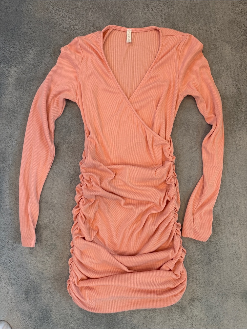 PINK BLUSH MATERNITY Women's Ruched Wrap Long-Sleeve Dress - Pink
